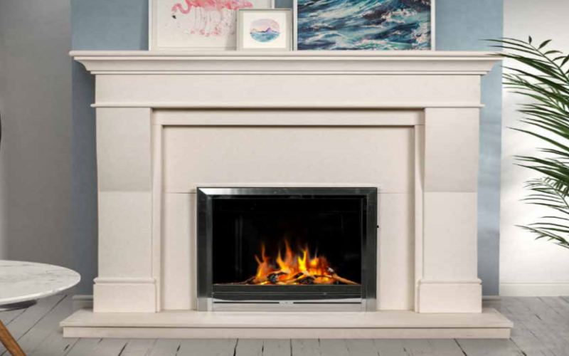limestone fireplace surround