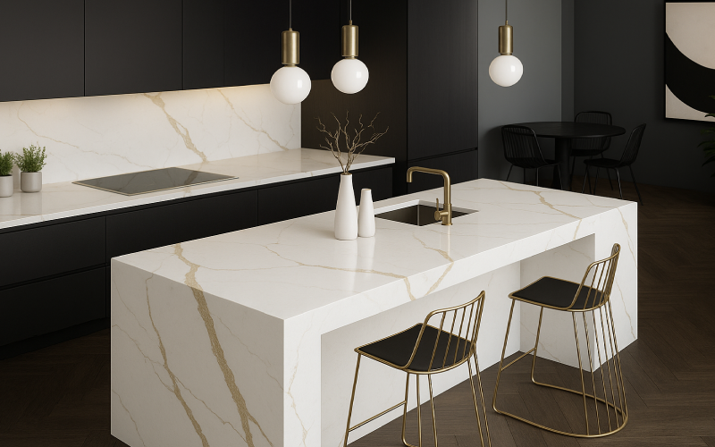 calacatta gold quartz counter