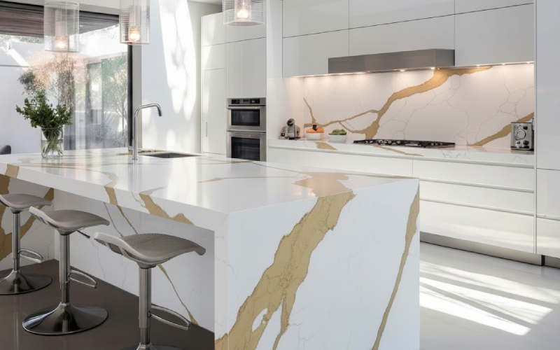 calacatta gold quartz counter